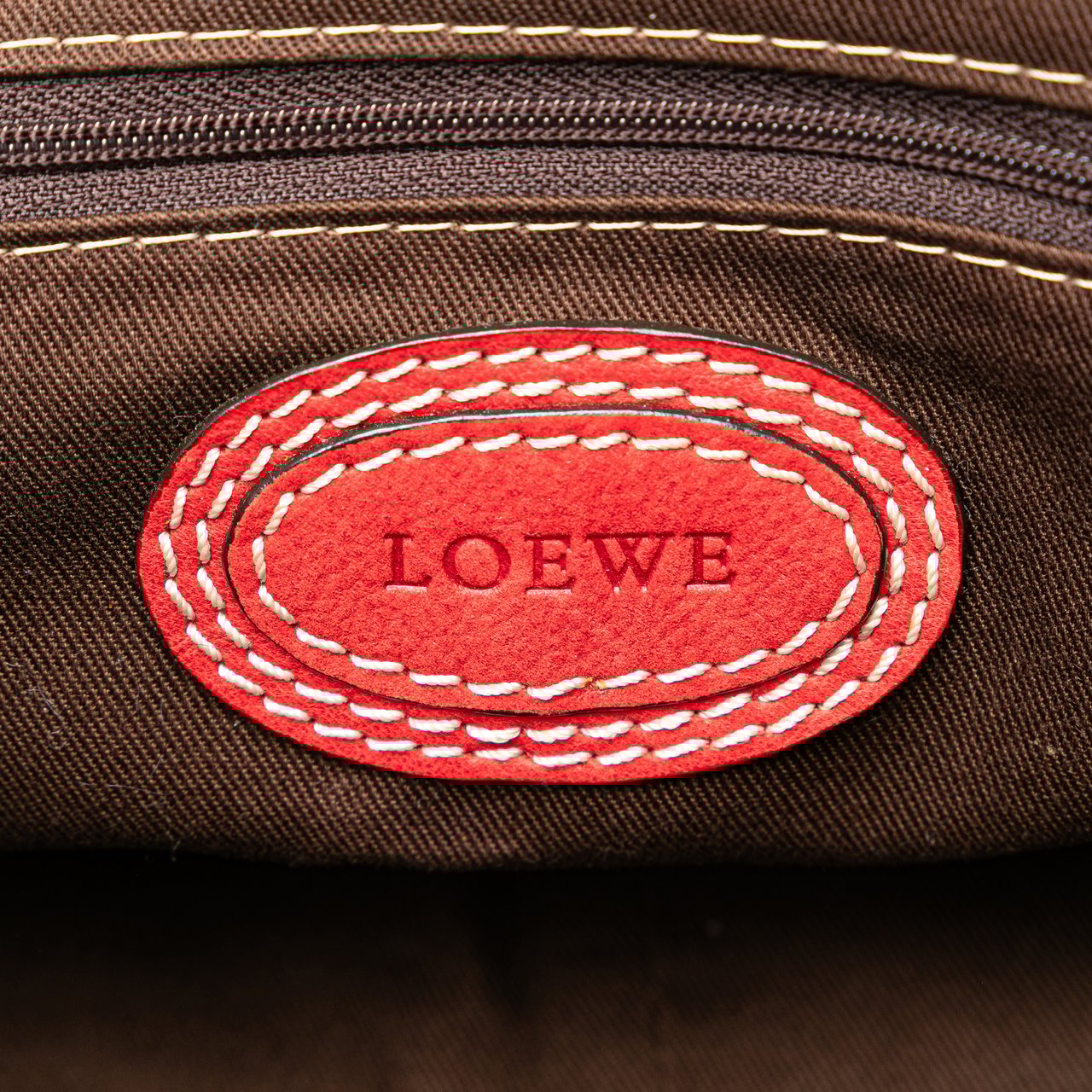 Loewe Leather Anagram Tassel Handbag Rood