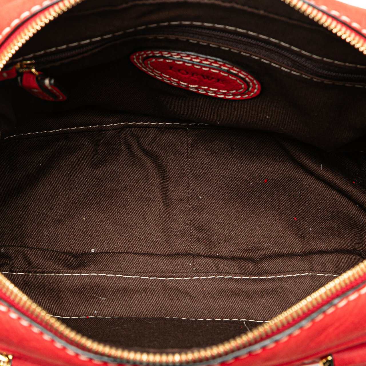 Loewe Leather Anagram Tassel Handbag Rood