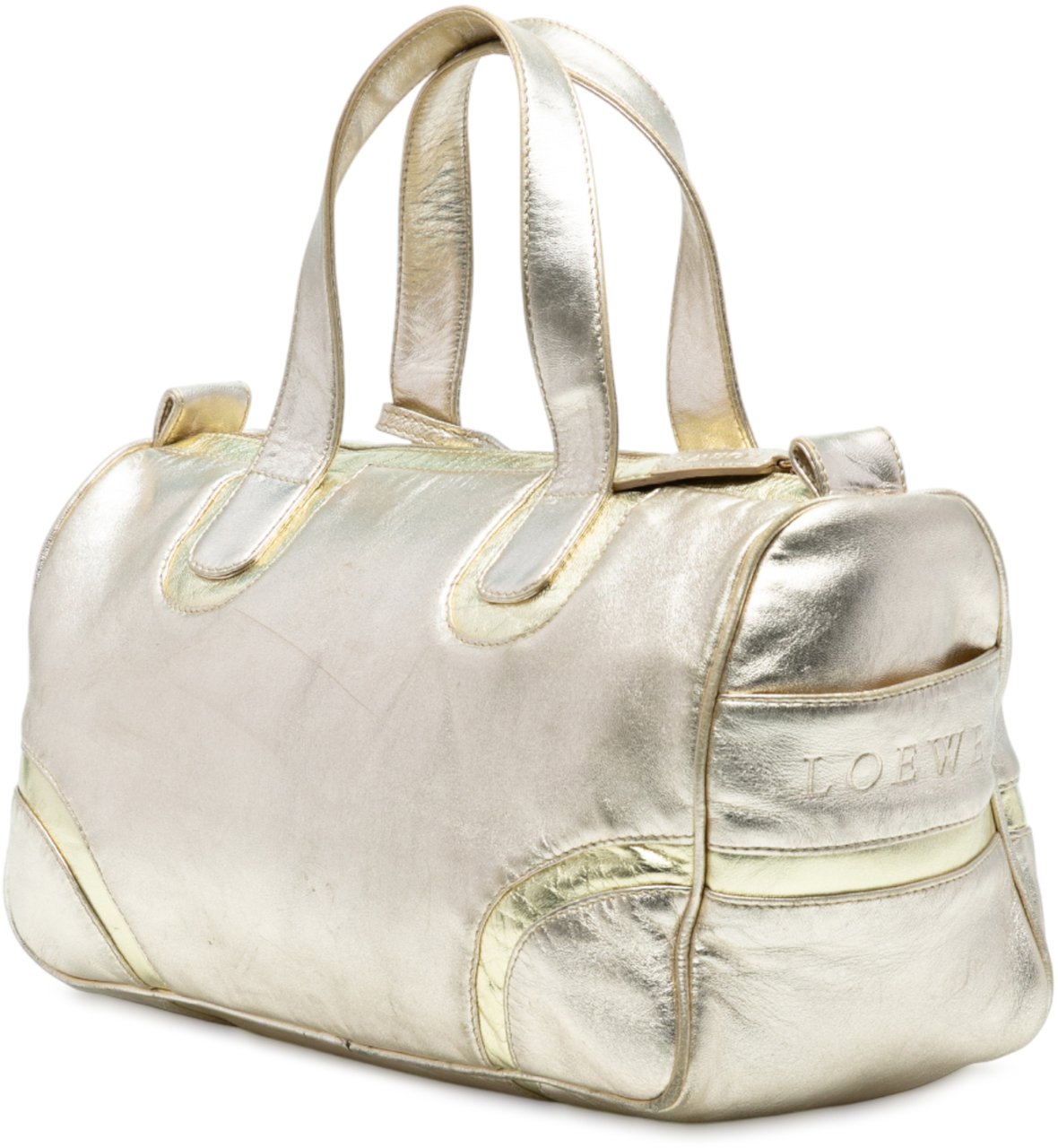 Loewe Metallic Leather Handbag Goud