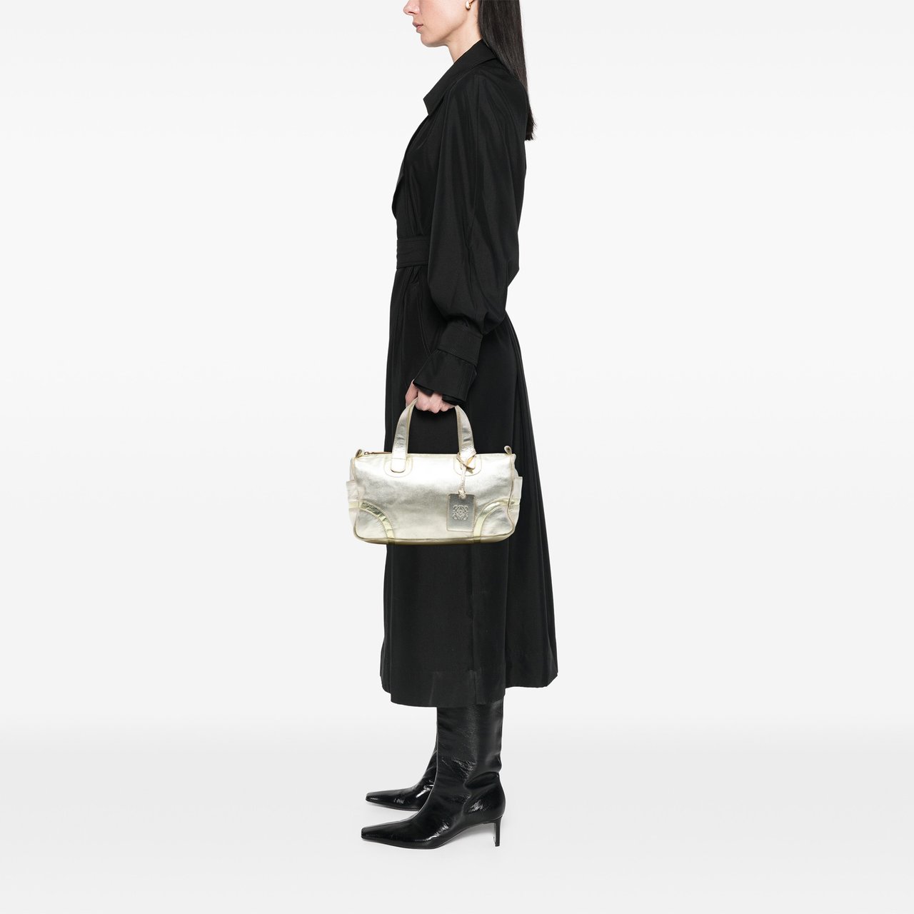 Loewe Metallic Leather Handbag Goud