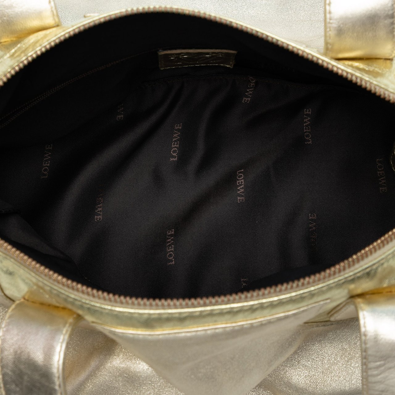 Loewe Metallic Leather Handbag Goud