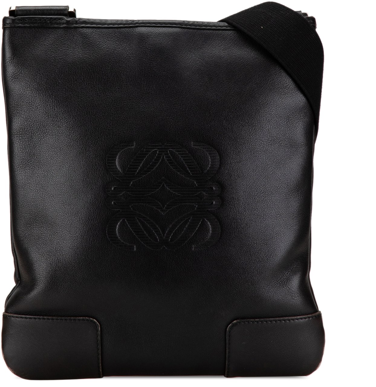 Loewe Anagram Leather Crossbody Zwart