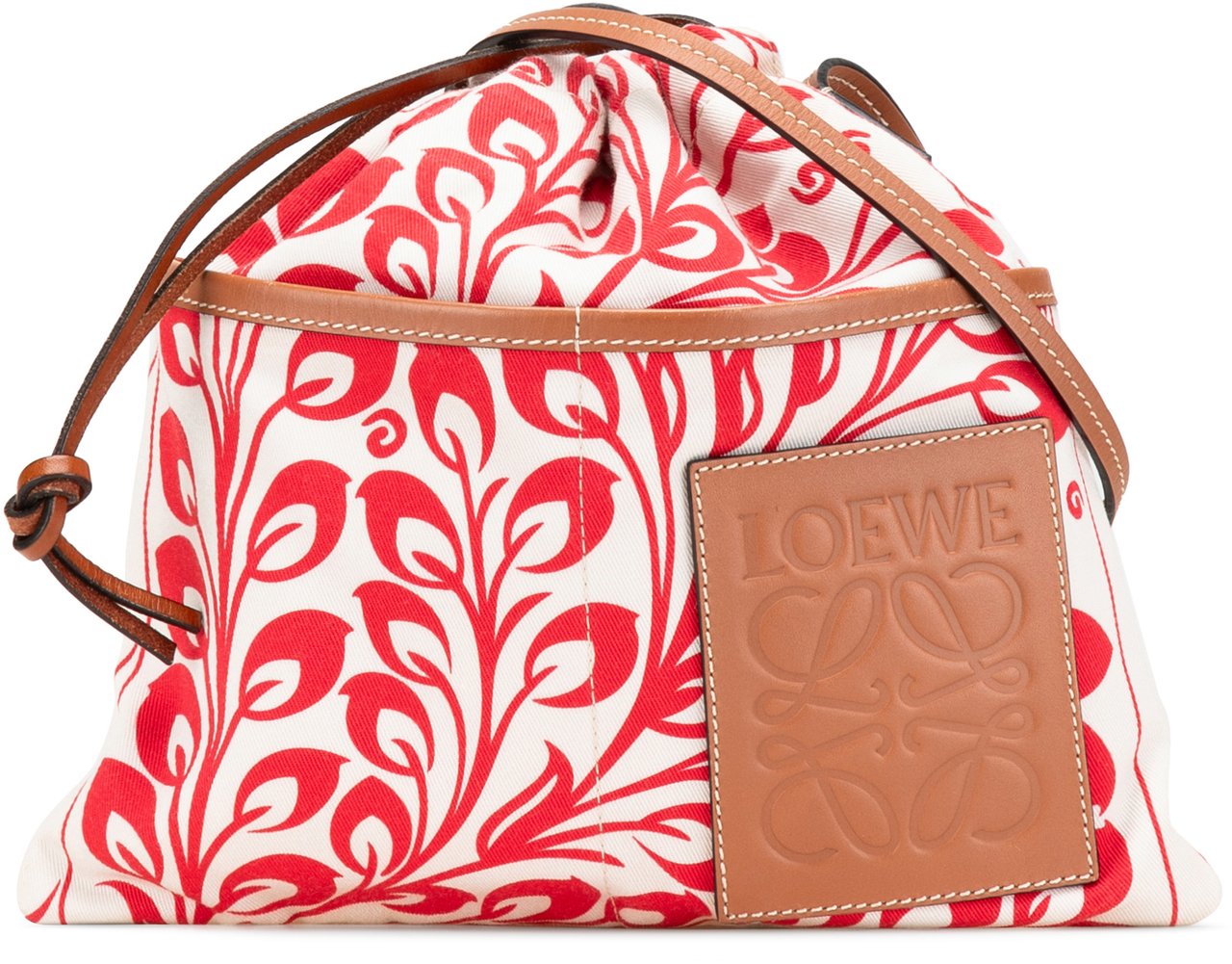 Loewe William de Morgan Small Anagram Canvas Drawstring Crossbody Wit