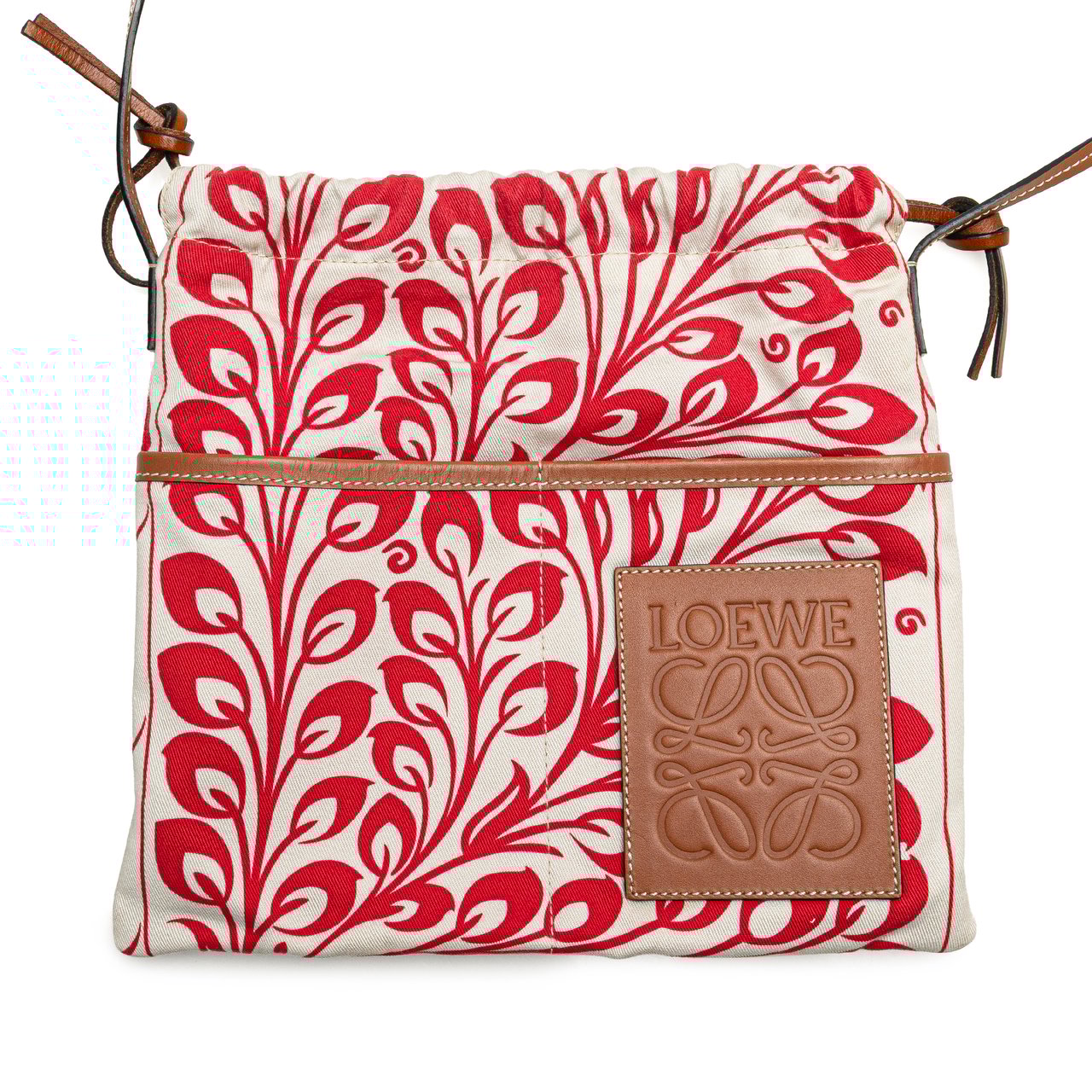 Loewe William de Morgan Small Anagram Canvas Drawstring Crossbody Wit