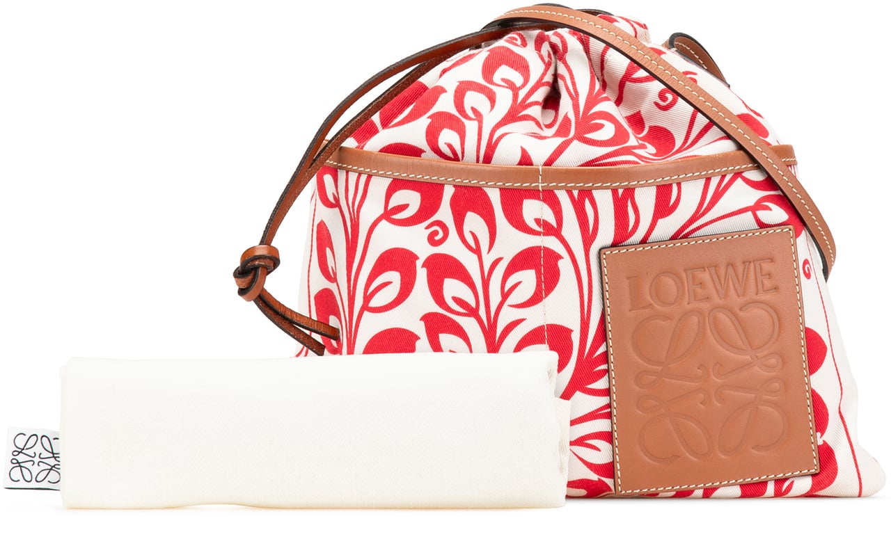 Loewe William de Morgan Small Anagram Canvas Drawstring Crossbody Wit