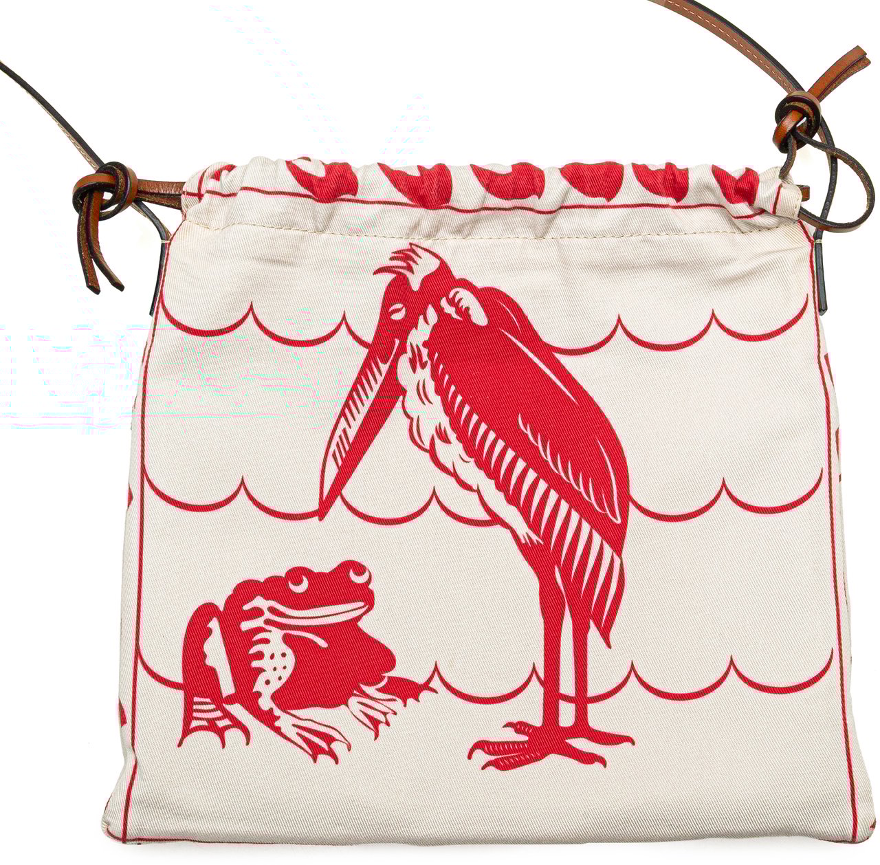 Loewe William de Morgan Small Anagram Canvas Drawstring Crossbody Wit