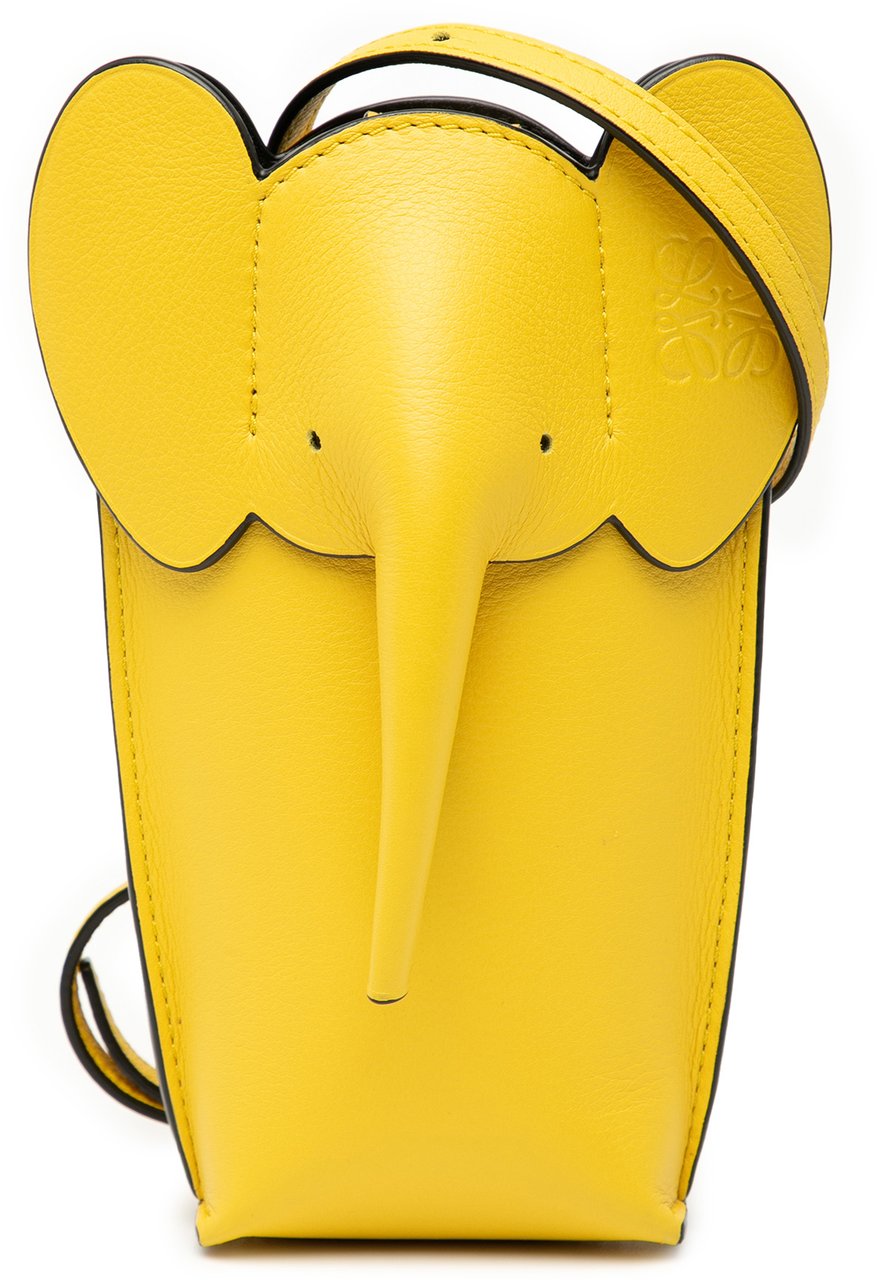 Loewe Leather Elephant Pocket Crossbody Geel
