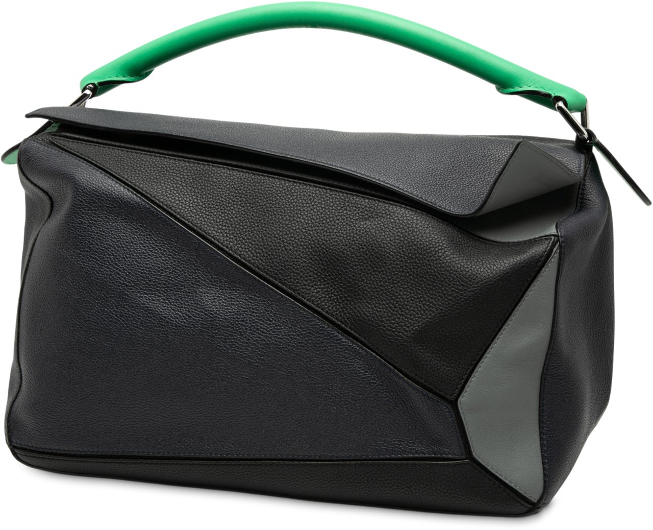 Loewe Large Multicolor Calfskin Puzzle Satchel Zwart