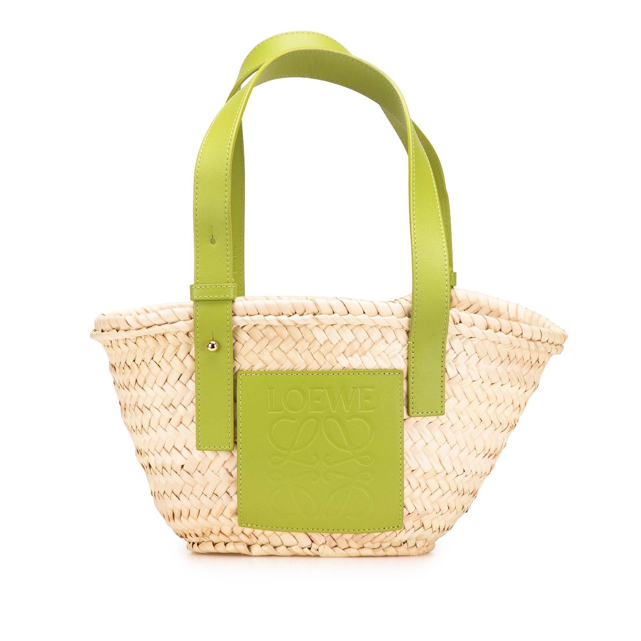 Loewe Small Raffia Basket Tote Bruin