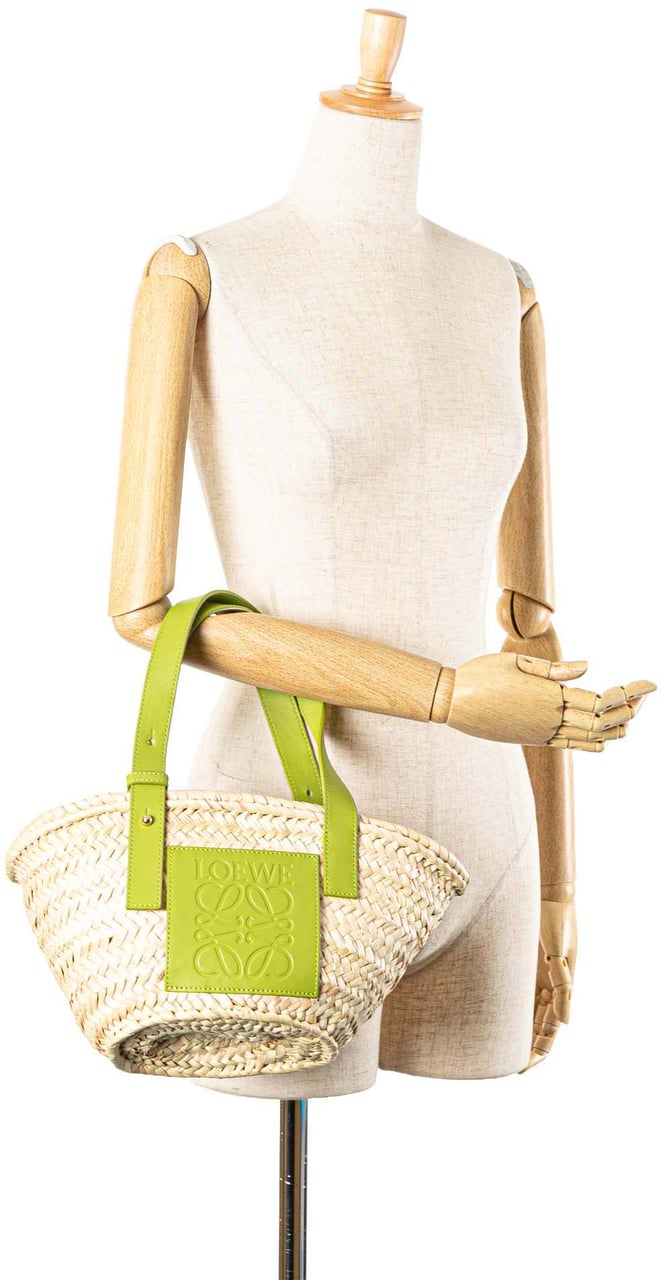 Loewe Small Raffia Basket Tote Bruin