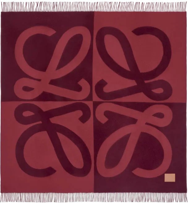 Loewe 140X140 BLANKET BURGUNDY/MAHOGANY Rood