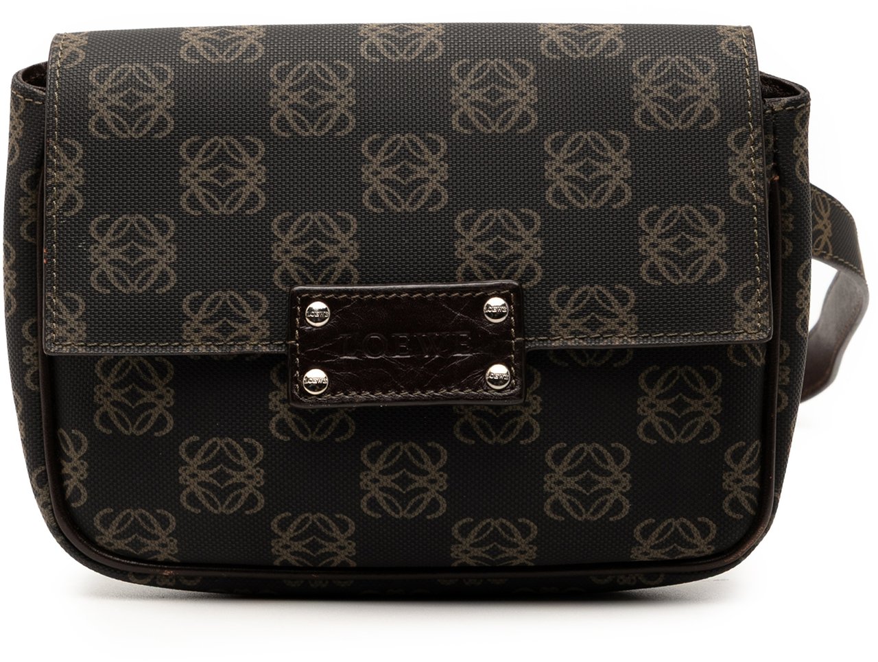 Loewe Anagram Coated Canvas Belt Bag Bruin