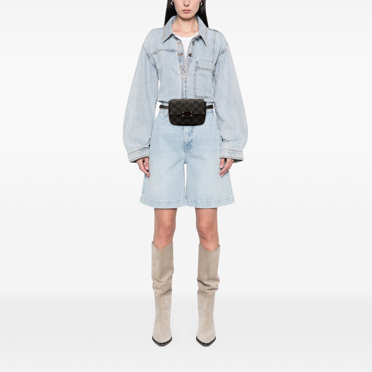 Loewe Anagram Coated Canvas Belt Bag Bruin