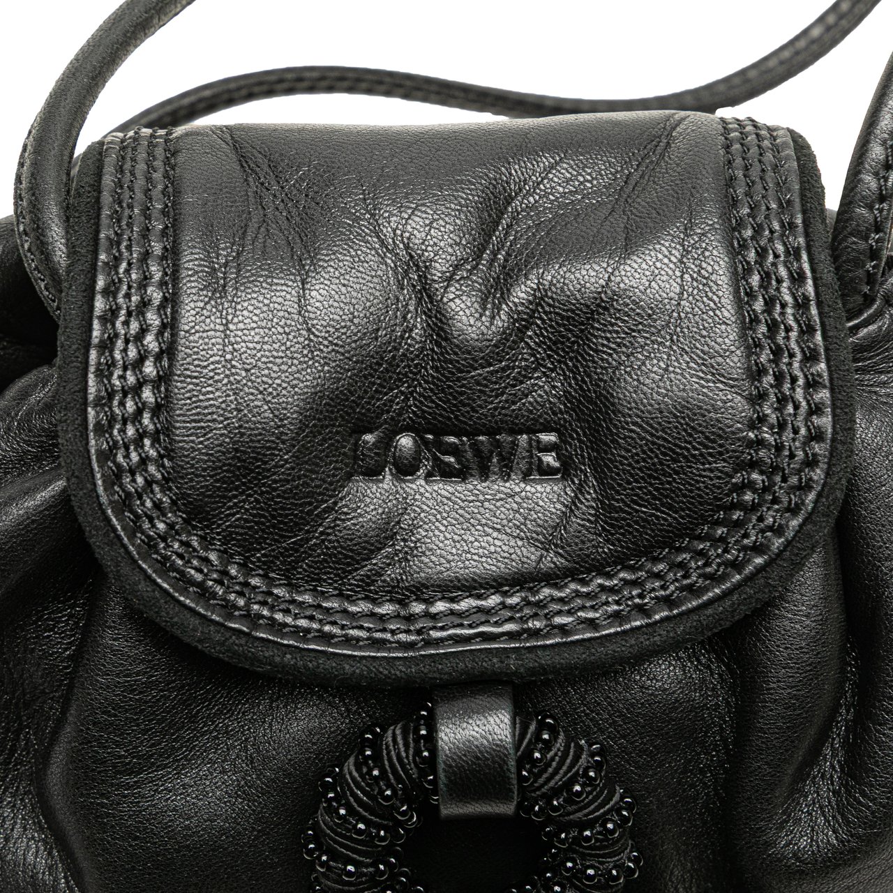 Loewe Nappa Leather Tassel Crossbody Zwart