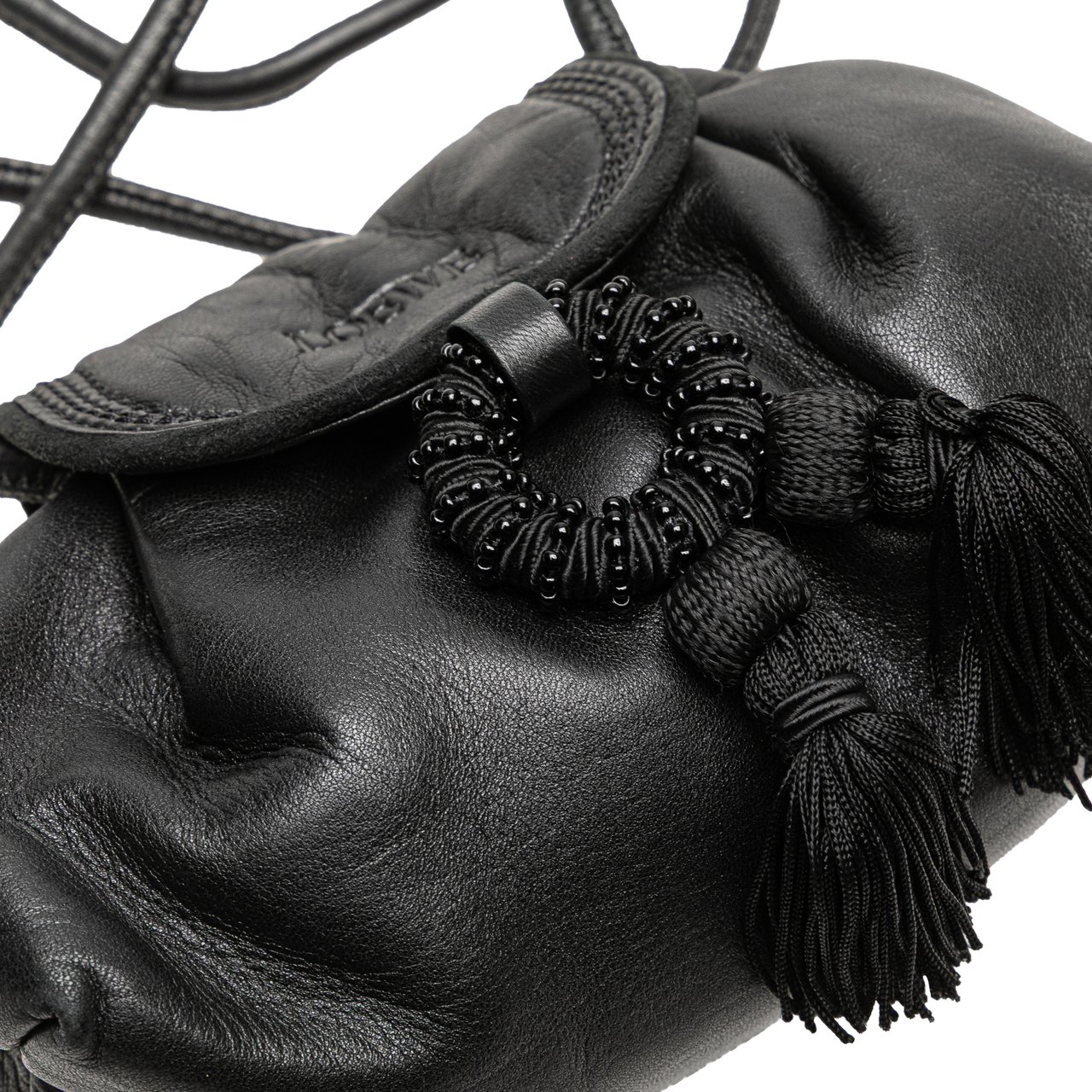 Loewe Nappa Leather Tassel Crossbody Zwart