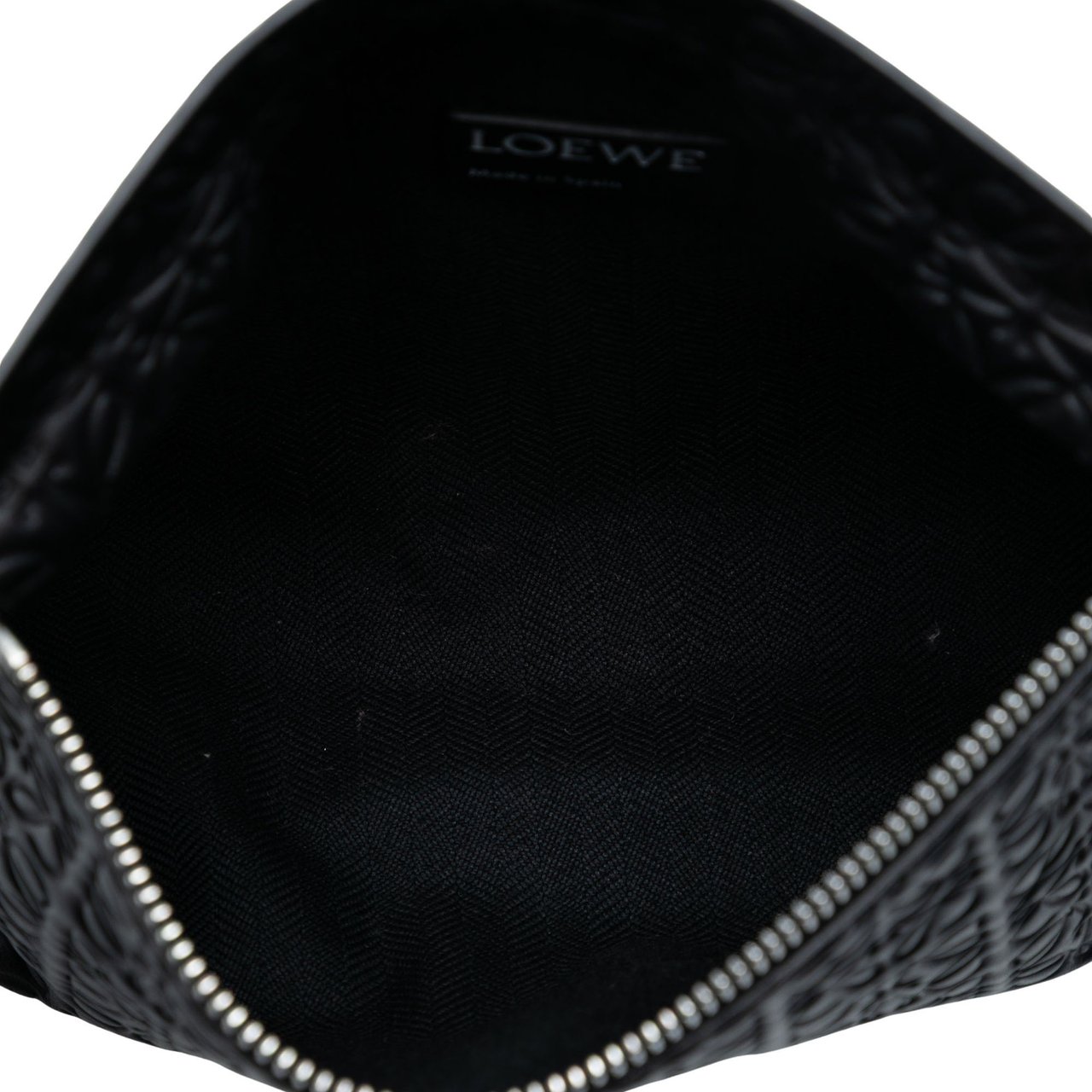 Loewe Embossed Anagram Leather Repeat T Clutch Zwart