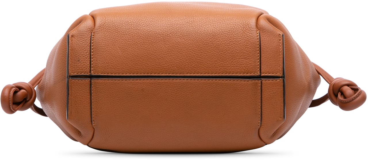 Loewe Small Leather Flamenco Knot Tote Bruin