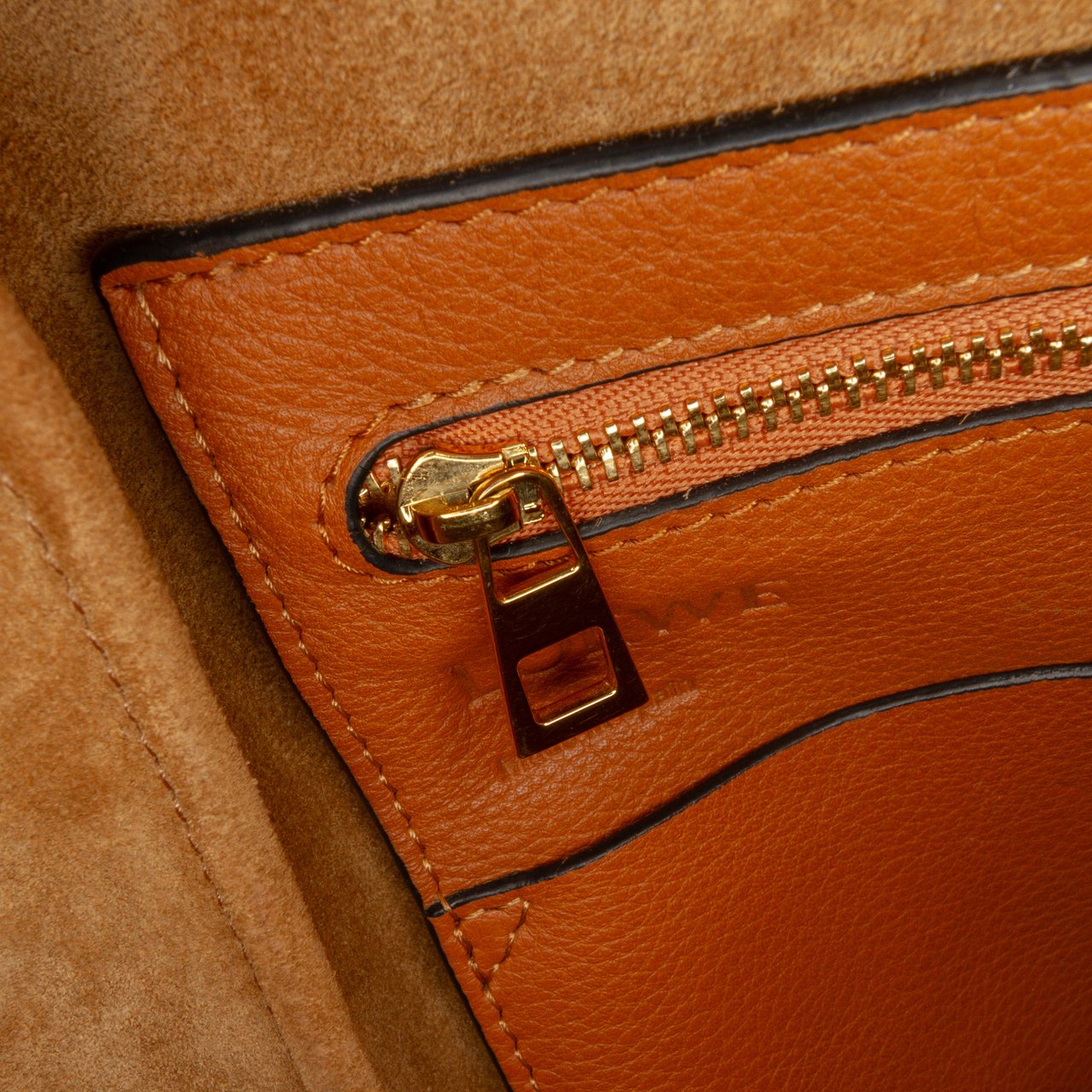 Loewe Small Leather Flamenco Knot Tote Bruin