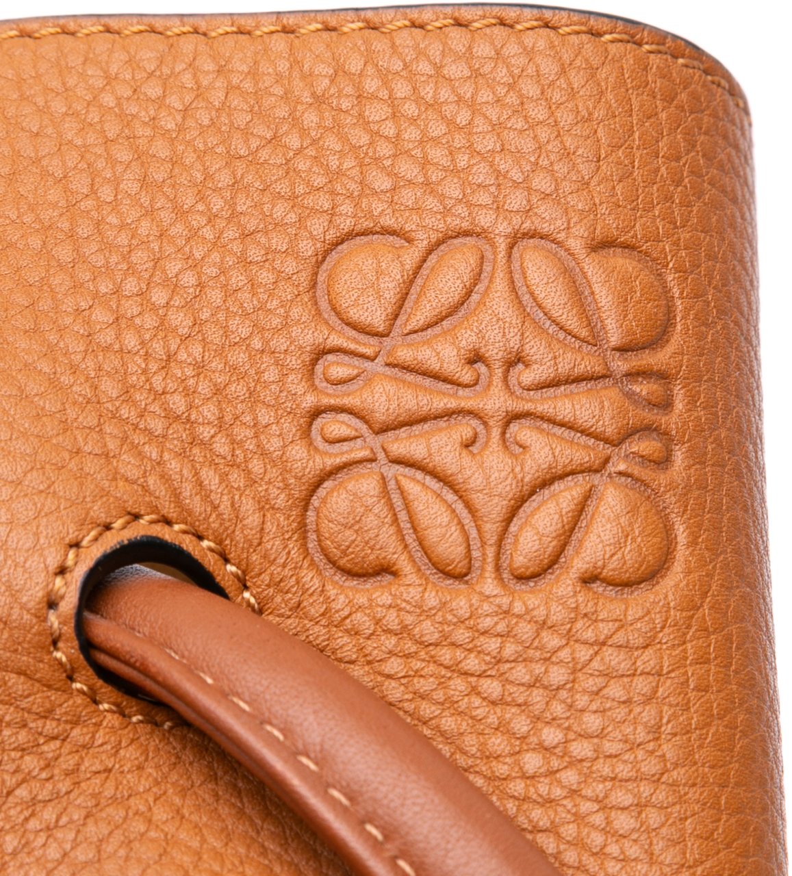 Loewe Small Leather Flamenco Knot Tote Bruin