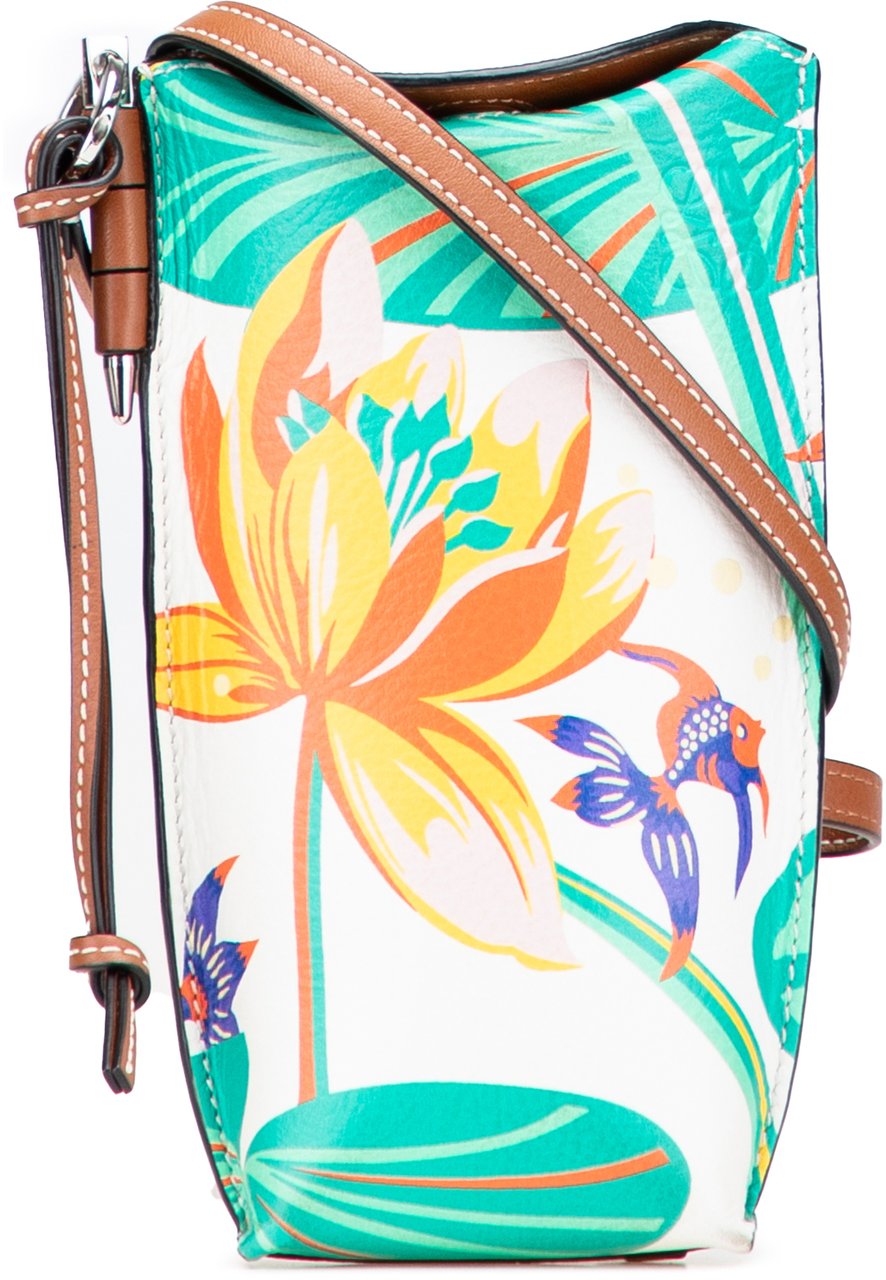 Loewe Paulas Ibiza Leather Waterlily Gate Pocket Crossbody Wit