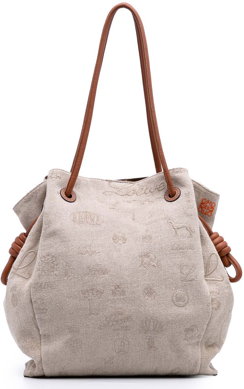 Loewe Medium Canvas Flamenco Knot Tote Bruin