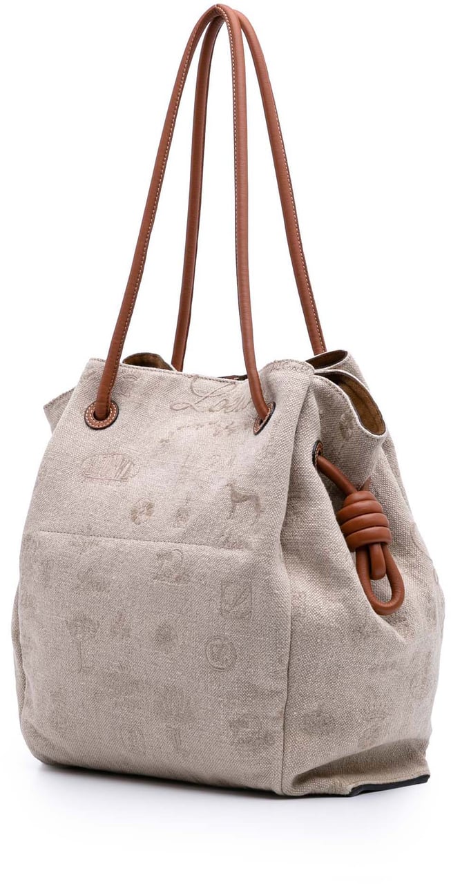 Loewe Medium Canvas Flamenco Knot Tote Bruin