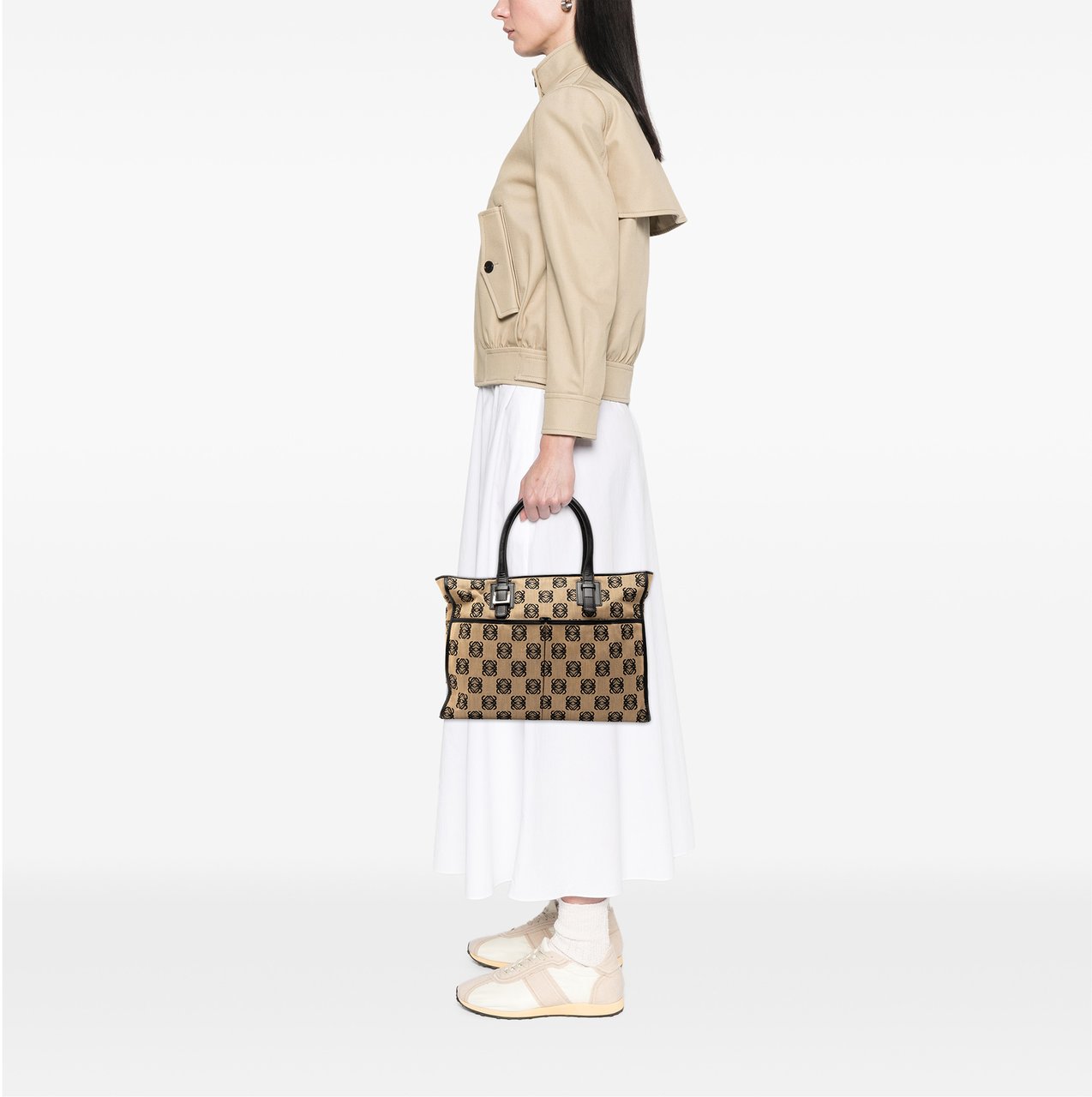 Loewe Anagram Canvas Repeat Tote Bruin