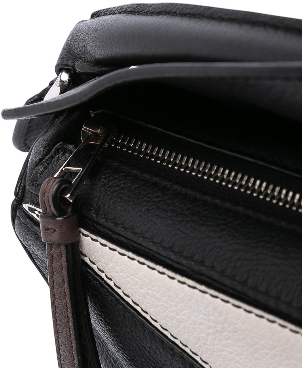 Loewe Mini Tricolor Calfskin Puzzle Satchel Zwart