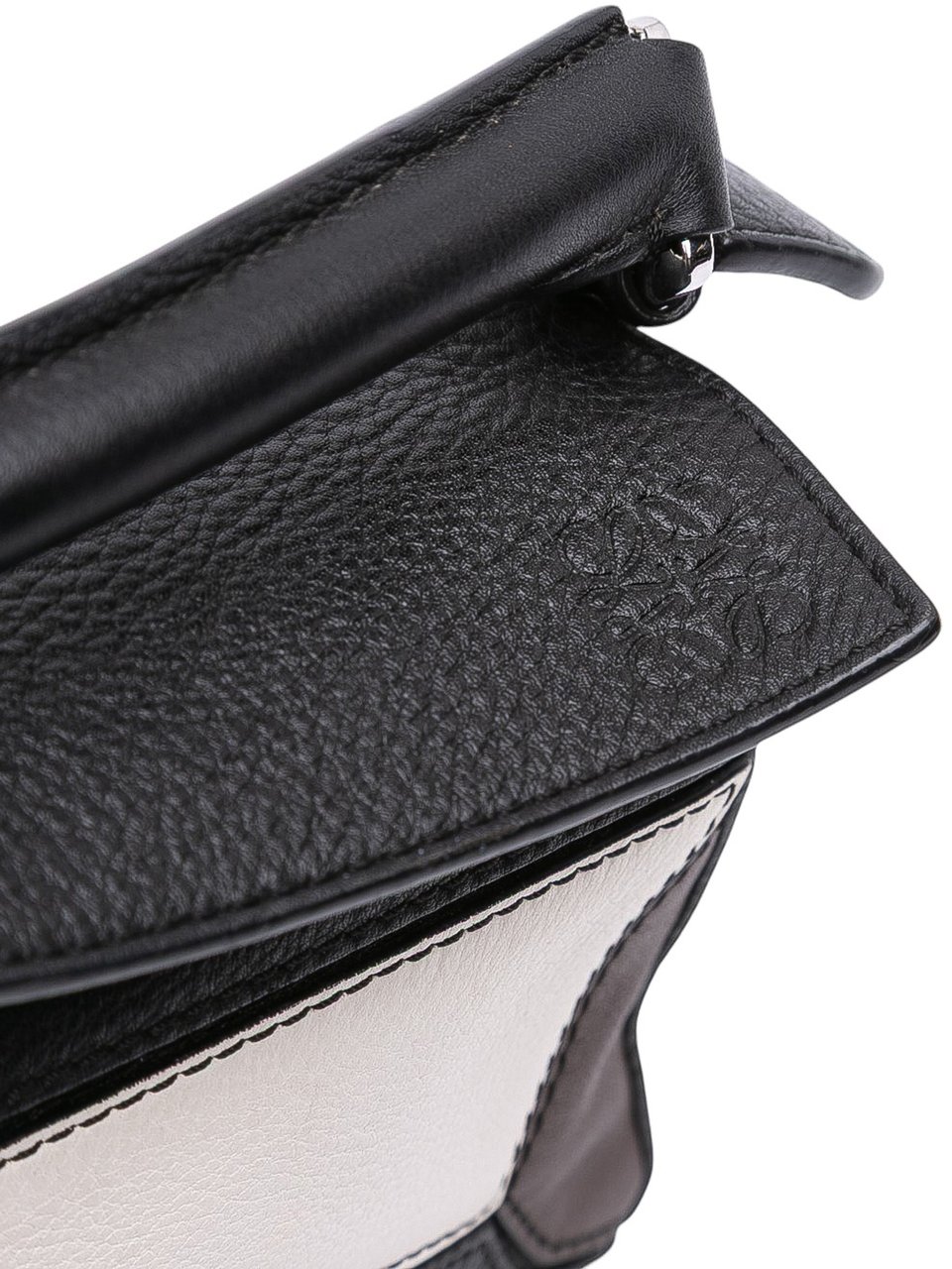 Loewe Mini Tricolor Calfskin Puzzle Satchel Zwart