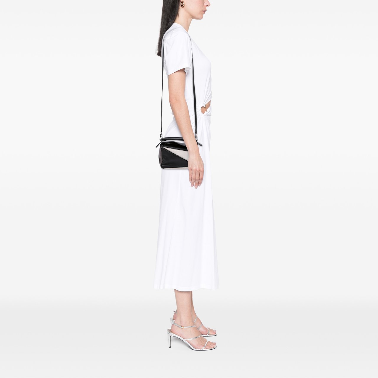 Loewe Mini Tricolor Calfskin Puzzle Satchel Zwart