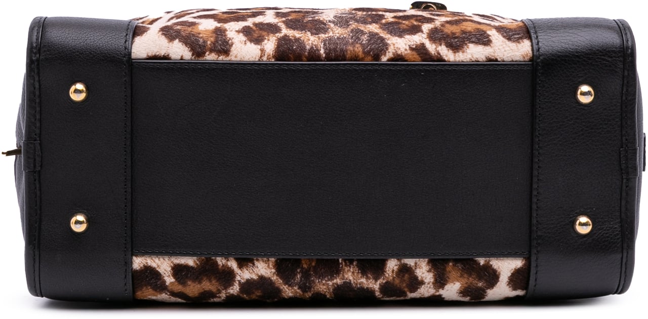 Loewe Pony Hair Leopard Print Amazona 28 Bruin