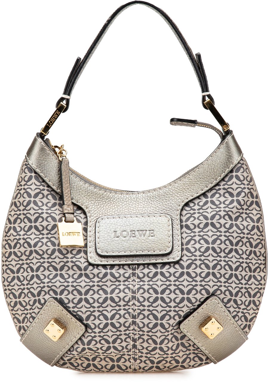 Loewe Anagram Canvas New Road Hobo Grijs
