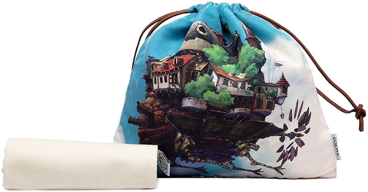 Loewe Studio Ghibli Howls Moving Castle Canvas Drawsting Pouch Blauw