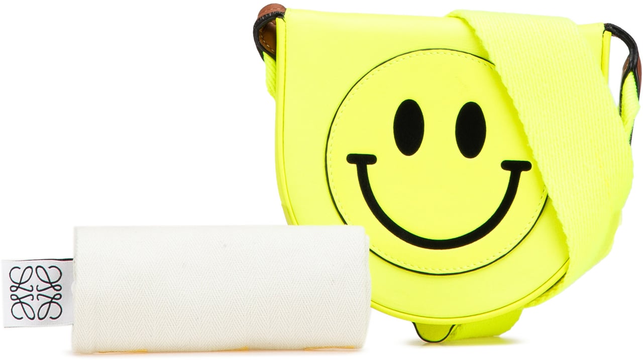 Loewe Small Smooth Calfskin Smiley Heel Crossbody Geel