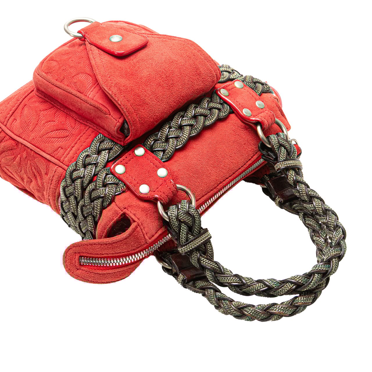 Loewe Mini Anagram Suede Handbag Rood