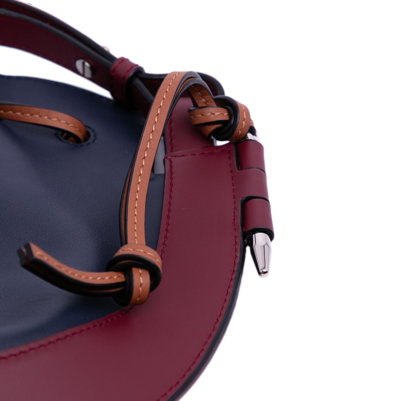 Loewe Small Leather Colorblock Horseshoe Crossbody Blauw