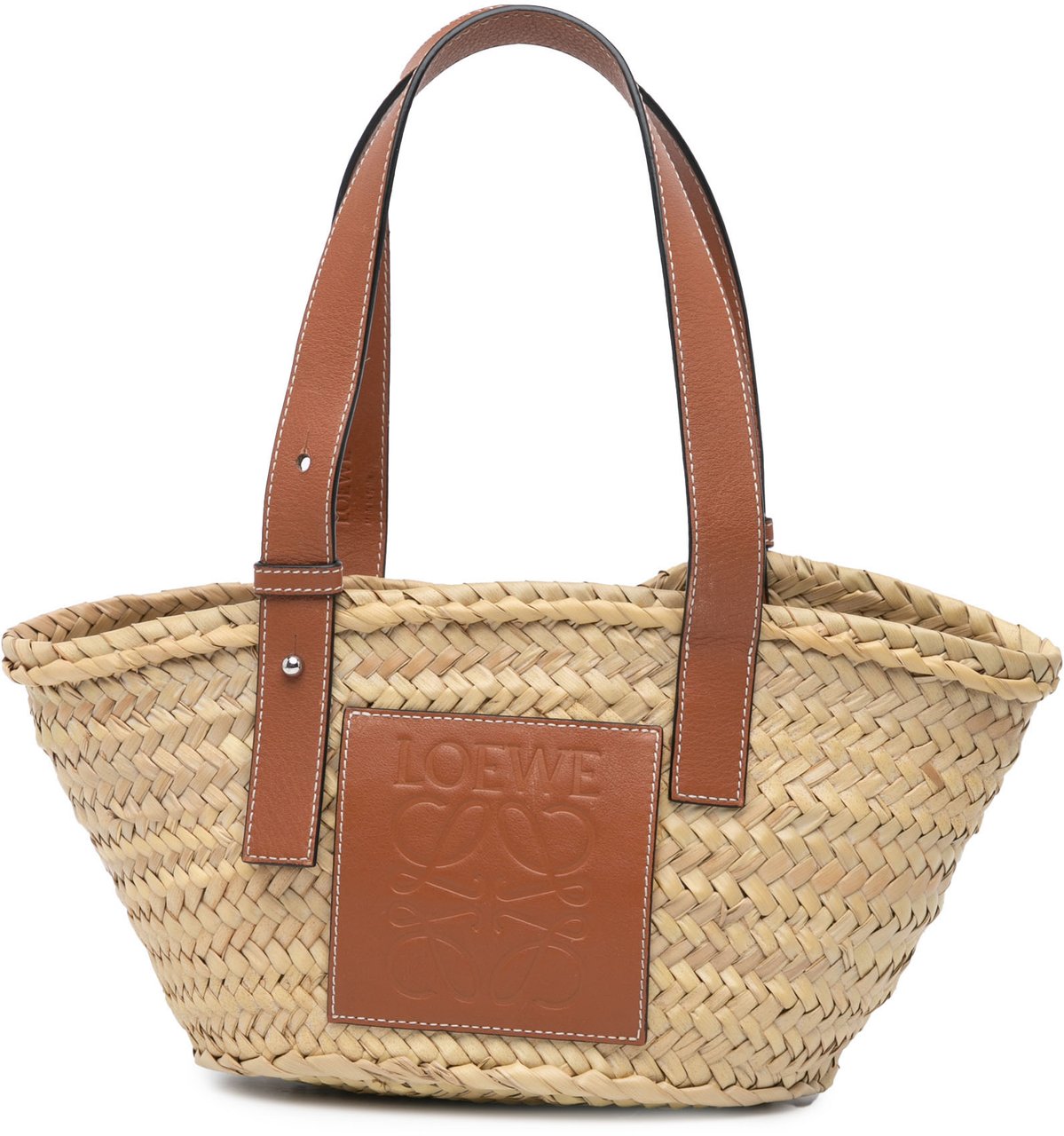 Loewe Small Raffia Basket Tote Bruin