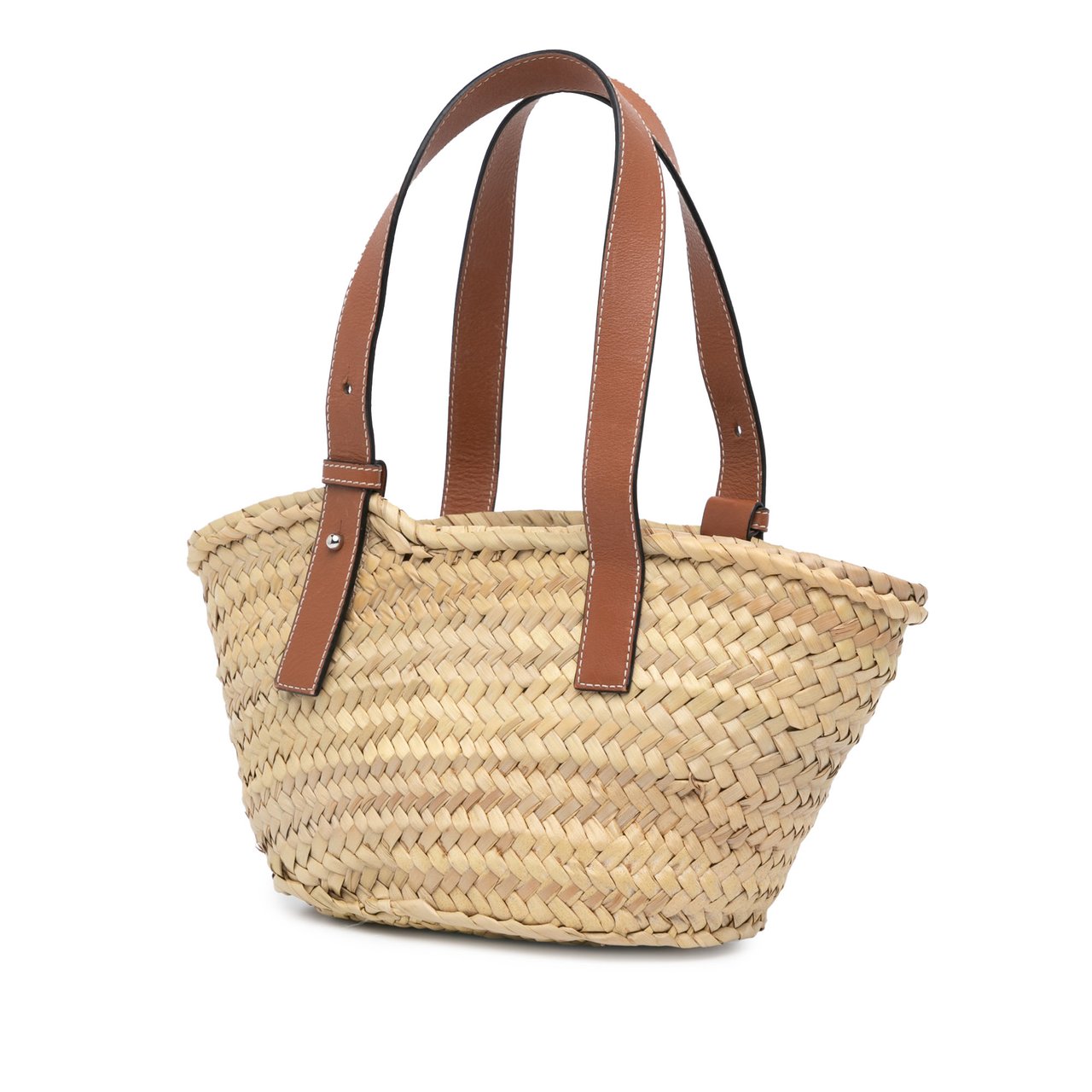 Loewe Small Raffia Basket Tote Bruin