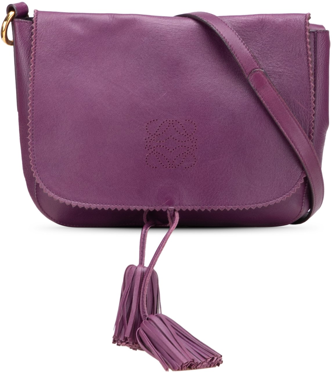 Loewe Nappa Anagram Tassel Crossbody Paars