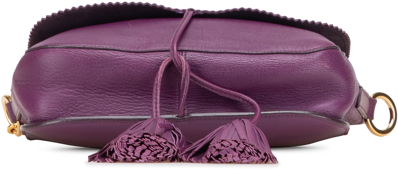 Loewe Nappa Anagram Tassel Crossbody Paars