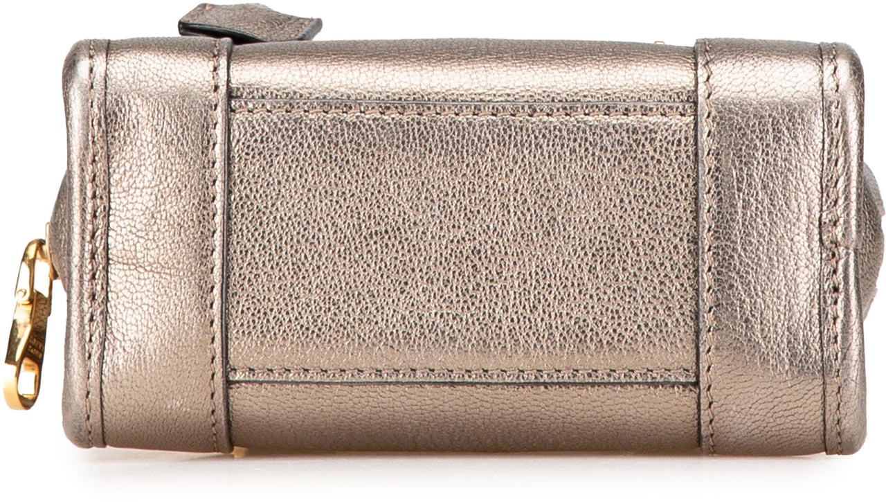 Loewe Micro Metallic Leather Amazona Satchel Goud