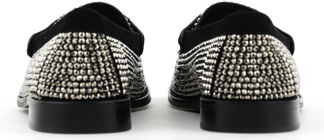 Lola Cruz Crystal Loafer Black Zwart