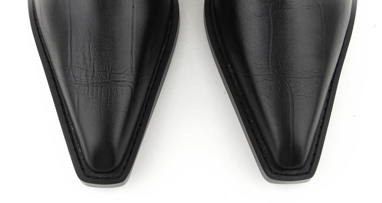 Lola Cruz Chelsea Western Black Croc Zwart