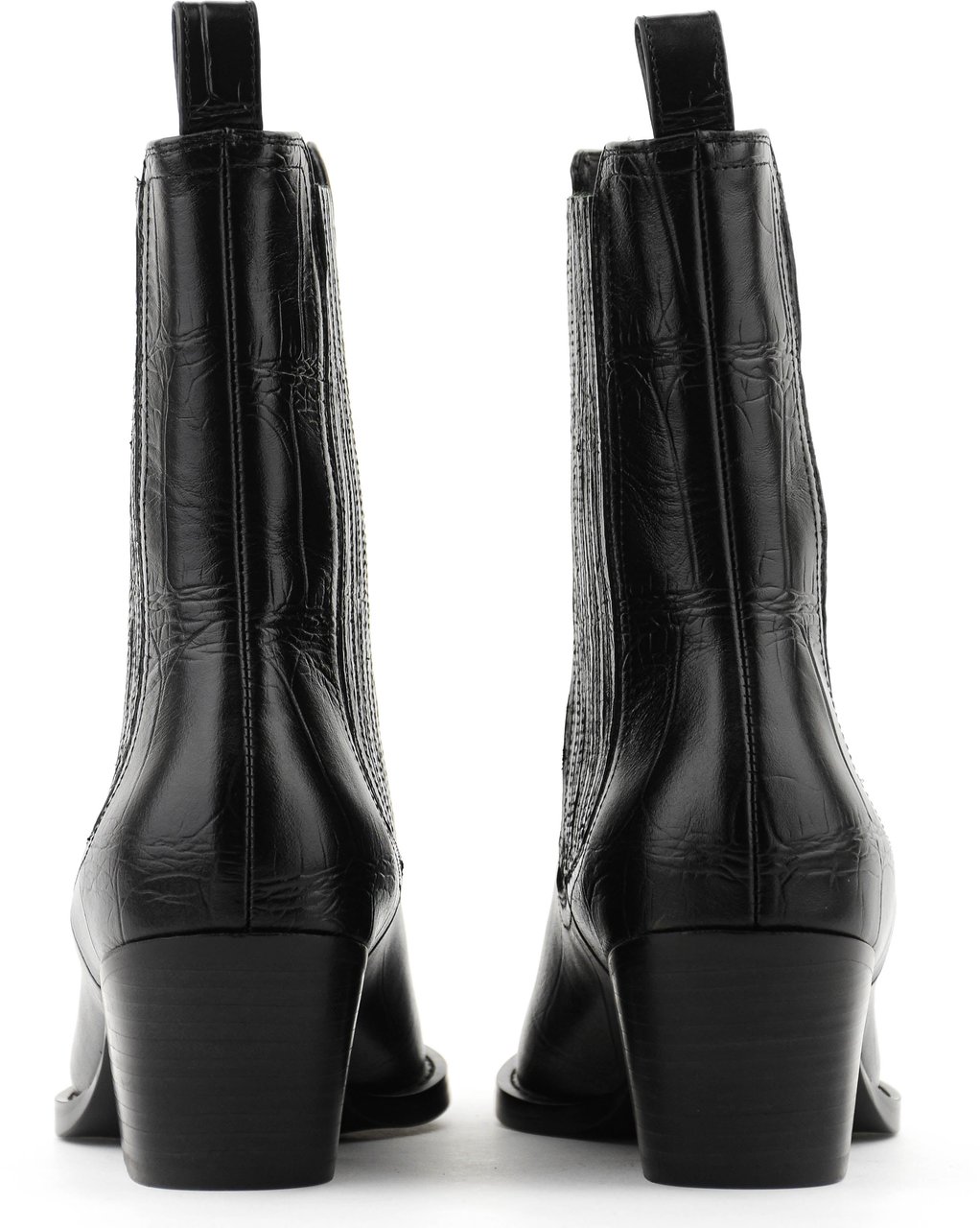 Lola Cruz Chelsea Western Black Croc Zwart