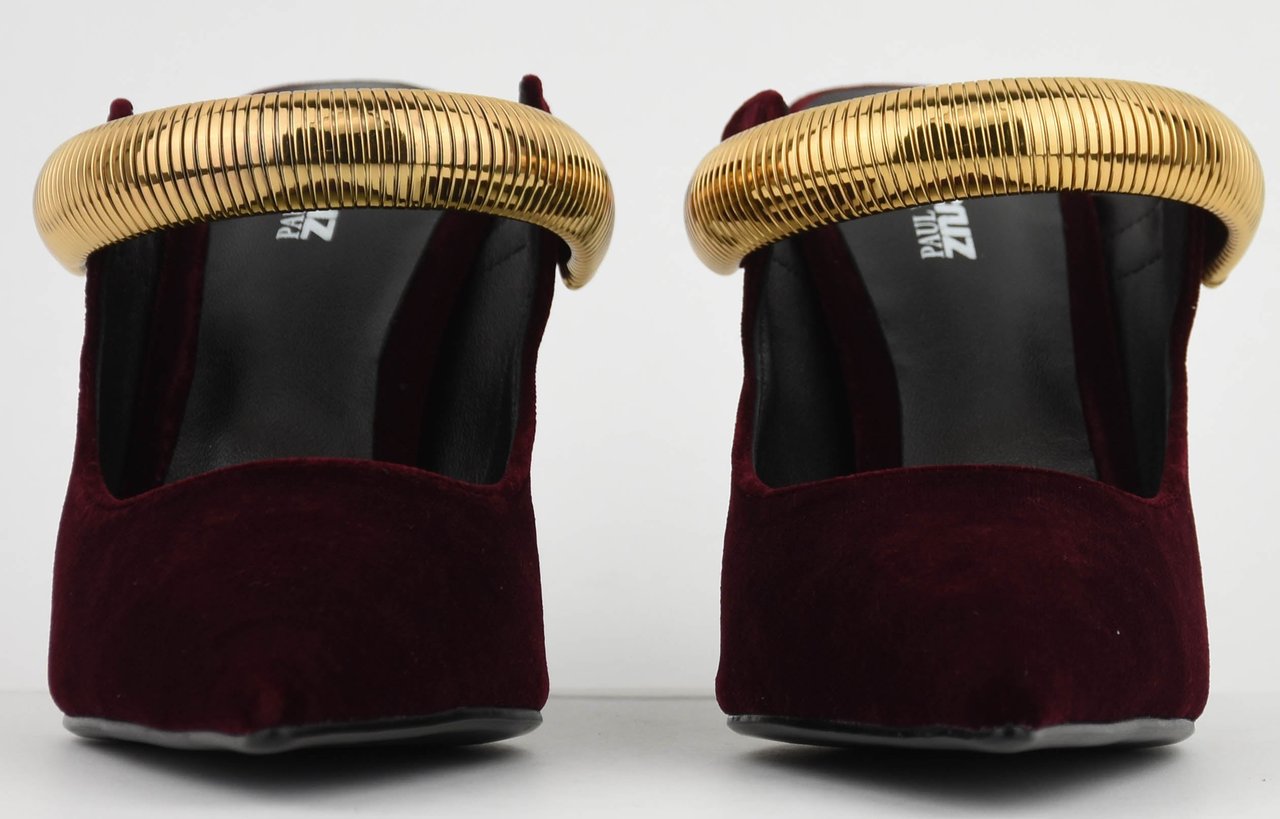 Lola Cruz Axela Mules 95 Burgundy Velvet Rood