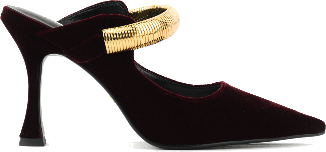 Lola Cruz Axela Mules 95 Burgundy Velvet Rood