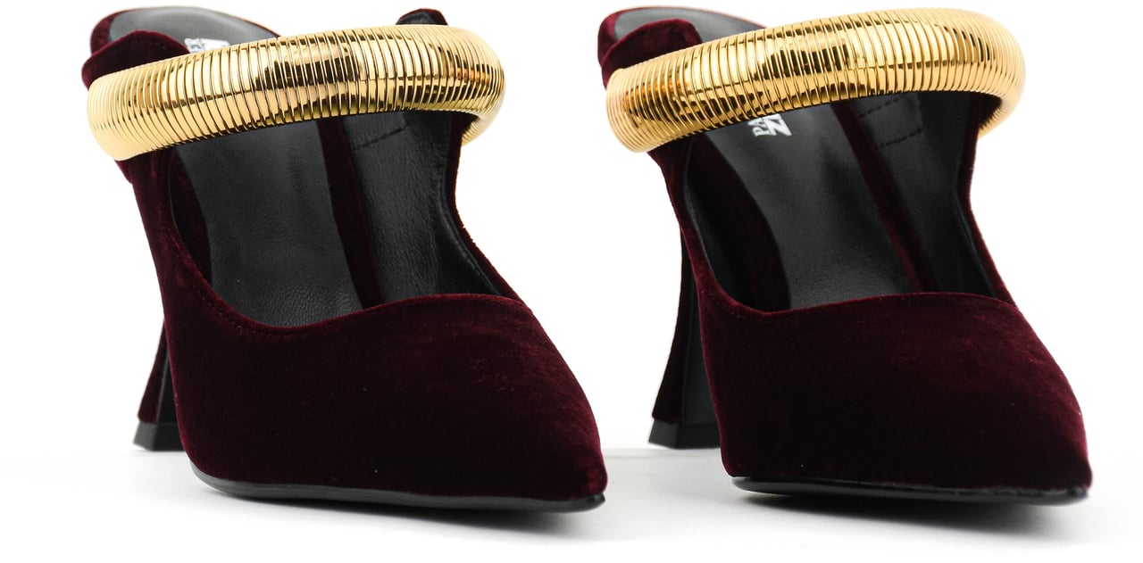 Lola Cruz Axela Mules 95 Burgundy Velvet Rood