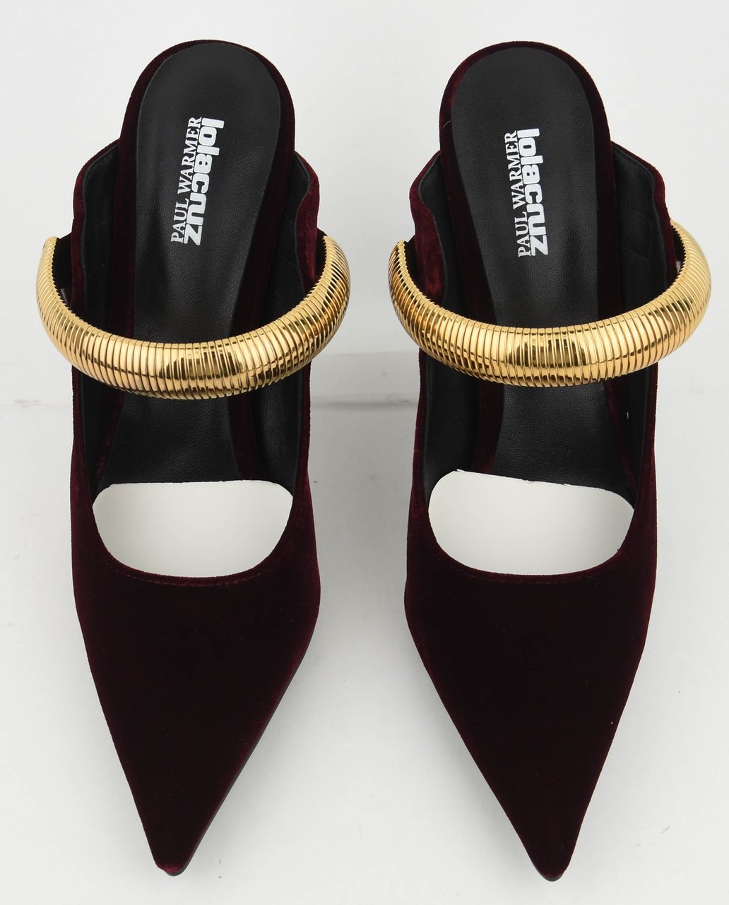 Lola Cruz Axela Mules 95 Burgundy Velvet Rood