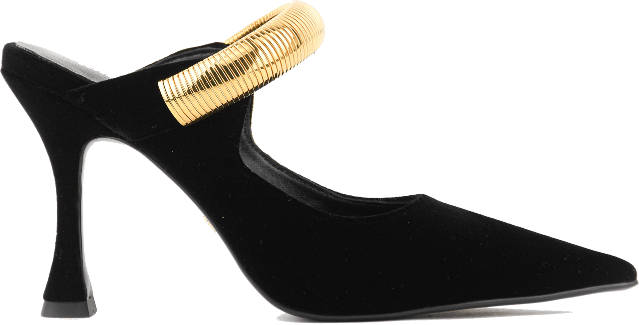 Lola Cruz Axela Mules 95 Black Velvet Zwart