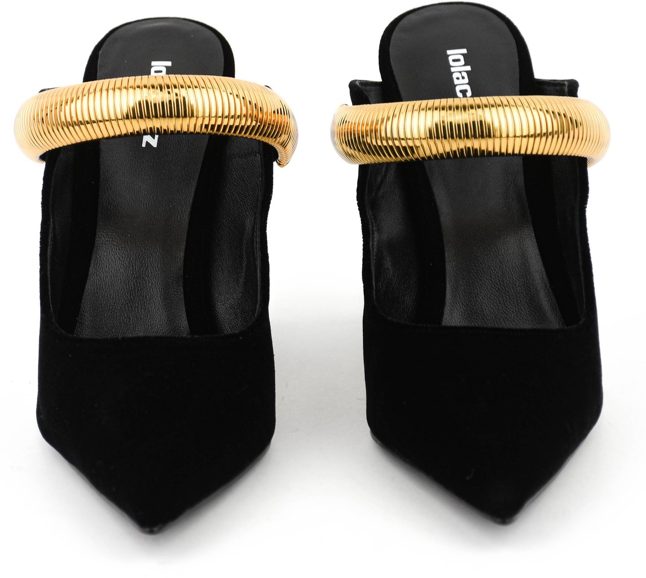 Lola Cruz Axela Mules 95 Black Velvet Zwart